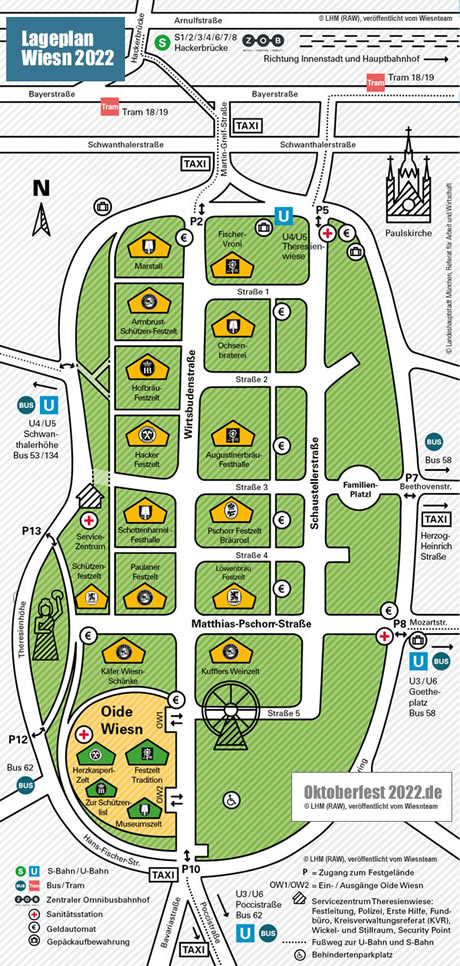 Offizieller Oktoberfest Lageplan der Stadt München (RAW)