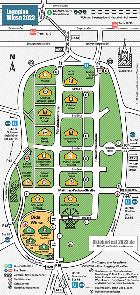 Offizieller Oktoberfest Lageplan der Stadt München 2023 (RAW)